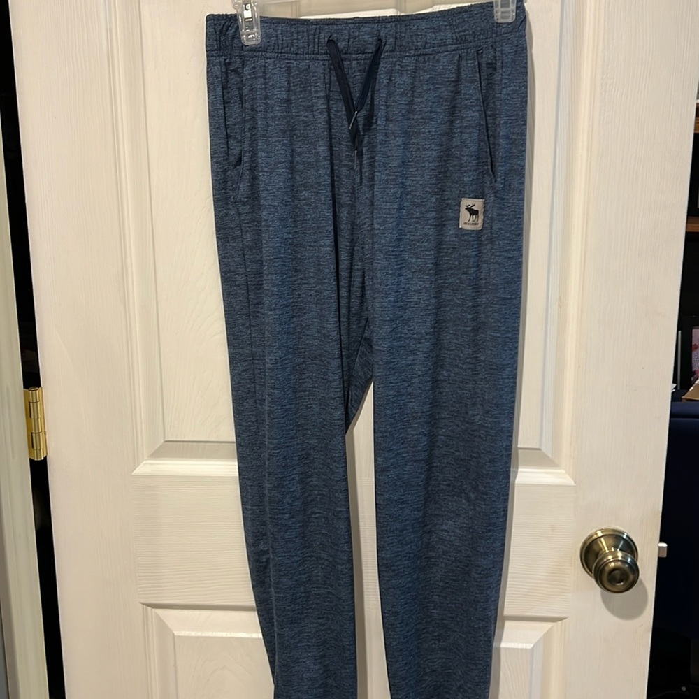 Abercrombie kids active joggers, heather blue, size 15/16